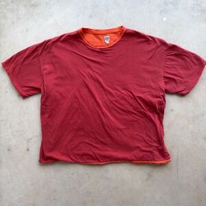 Vintage Ace Brand Reversible Athletic Shirt Red Orange Mens XL Short Sleeve Tee